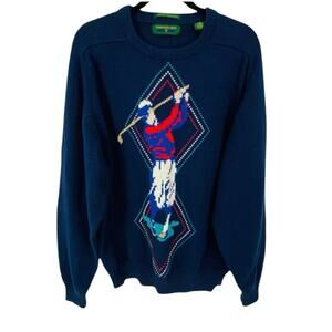 Vintage EMBASSY ROW Golf Mens Sweater XL Blue Golfer Dad Grandpa 80s 90s